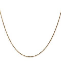 14K 24 inch 1.15mm Diamond-cut Machine Made Rope with Lobster Clasp Chain