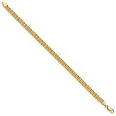 14k 4.5mm Wide Triple Strand Rope 8 inch Bracelet