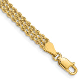 14k 4.5mm Wide Triple Strand Rope 8 inch Bracelet