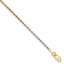 14K Tri-colored 10 inch 1.5mm Diamond-cut Rope with Lobster Clasp Anklet