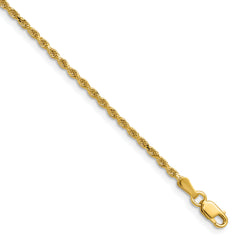 14K 36 inch 1.75mm Diamond-cut Rope with Lobster Clasp Chain