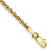 14K 9 inch 2.25mm Regular Rope with Lobster Clasp Anklet