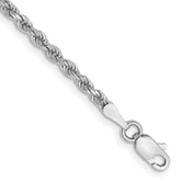 10K White Gold 2.25mm Rope Chain - 8 in