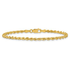 14K 9 inch 2.75mm Diamond-cut Rope with Lobster Clasp Chain