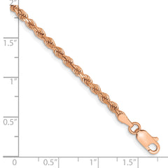 14k Rose Gold 2.75mm Diamond-cut Rope with Lobster Clasp Chain
