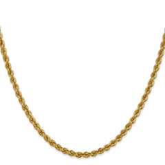 14K 36 inch 3mm Regular Rope with Lobster Clasp Chain