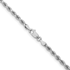 10k White Gold 3.25mm Diamond-cut Rope Chain
