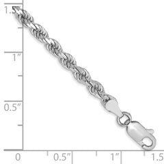 10k White Gold 3.5mm Diamond-cut Rope Chain