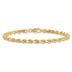 14K 8 inch 3.5mm Diamond-cut Rope with Lobster Clasp Chain