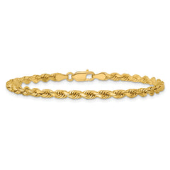 14K 9 inch 3.75mm Diamond-cut Rope with Lobster Clasp Chain