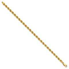 14K 9 inch 4mm Diamond-cut Rope with Lobster Clasp Chain
