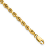 14K 8 inch 4mm Diamond-cut Rope with Lobster Clasp Chain