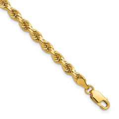 14K 8 inch 4mm Diamond-cut Rope with Lobster Clasp Chain