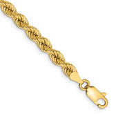 14K 8 inch 4mm Regular Rope with Lobster Clasp Chain
