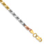 14K Tri-Color Gold Solid Diamond-Cut Rope Chain Necklace 4mm