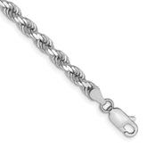 10K White Gold 4.0mm Rope Chain - 8 in