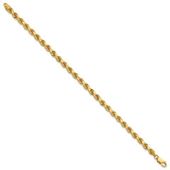 14K 9 inch 4.25mm Diamond-cut Rope with Lobster Clasp Chain