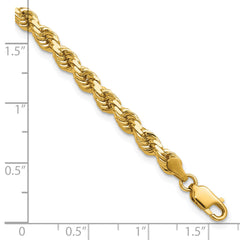 14K 9 inch 4.25mm Diamond-cut Rope with Lobster Clasp Chain
