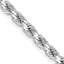 14K White Gold 30 inch 4.25mm Diamond-cut Rope with Lobster Clasp Chain