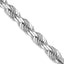 14K White Gold 26 inch 5.5mm Diamond-cut Rope with Lobster Clasp Chain