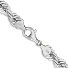 14k WG 7mm D/C Rope with Fancy Lobster Clasp Chain