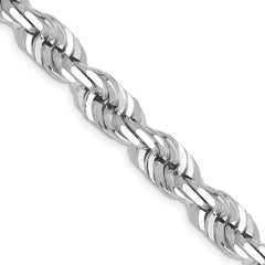 14k WG 7mm D/C Rope with Fancy Lobster Clasp Chain