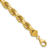 14K 9 inch 8mm Diamond-cut Rope with Fancy Lobster Clasp Chain