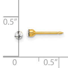 Inverness 14K Polished 2.4mm Crystal Post Earrings