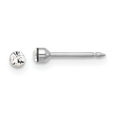 Inverness 14K White Gold Polished 2.4mm Crystal Post Earrings