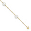 10k 7-8mm White Near-Round Freshwater Cultured Pearl 5-Station 9 inch Anklet