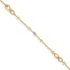 10K Two-Tone Infinity and Diamond-cut Beads 10 inch Plus 1 inch Extender - Total 11 inch Anklet