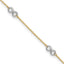 10K Two-tone Polished Infinity 5-Station 9 inch Plus 1 inch Extender - Total 10 inch Anklet