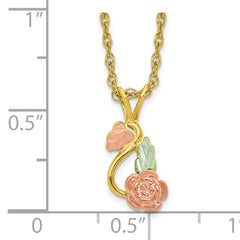 10K Tri-color w/14K Gold-filled Chain Black Hills Gold Necklace