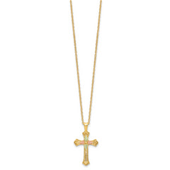 10k w/12K Accents Black Hills Gold Cross 18IN Necklace