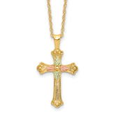 10k w/12K Accents Black Hills Gold Cross 18IN Necklace