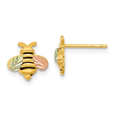 10k w/12K Accents Black Hills Gold Antiqued Bee Post Earrings
