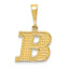 Initial B Pendant in 10K Yellow Gold, 26mm Textured - Sophia Jewelers