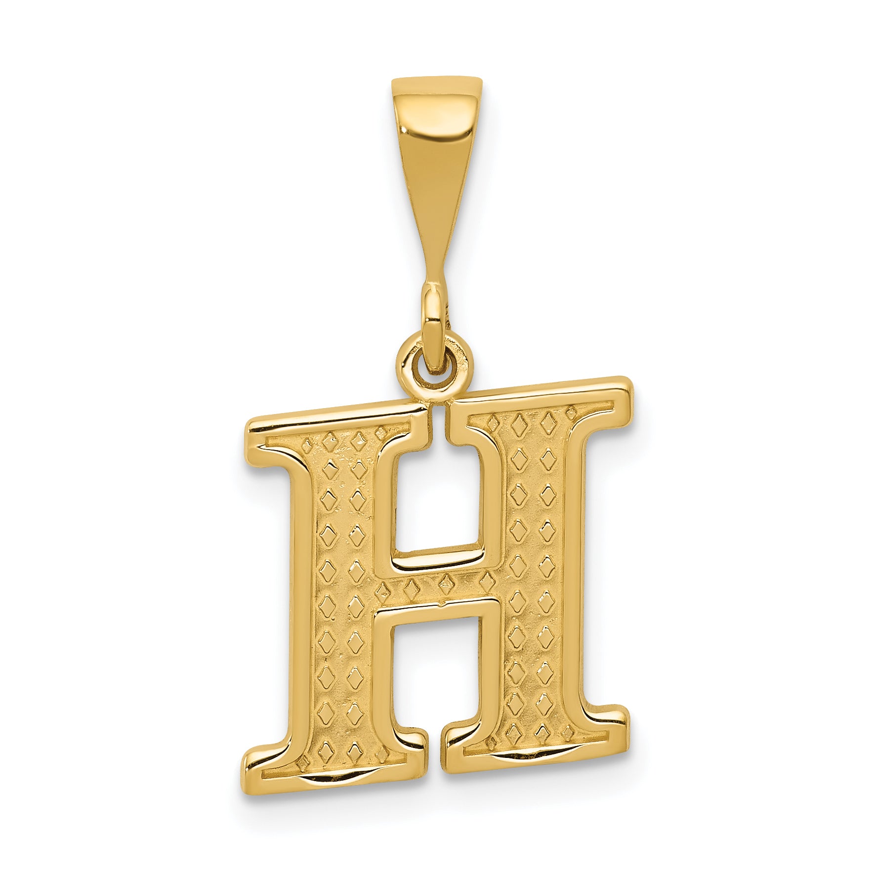 10KY Initial H Pendant