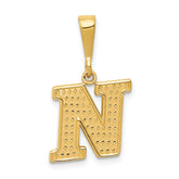 10KY Initial N Pendant