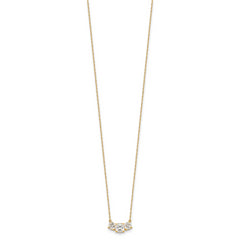 10K Polished 3-Stone CZ Necklace