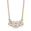 Three-Stone Cubic Zirconia Necklace in 10K Yellow Gold - Sophia Jewelers