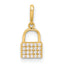 10K Polished CZ Lock Charm