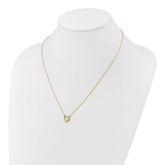 10K Polished CZ Heart Necklace