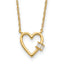 10K Polished CZ Heart Necklace