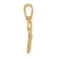 10K Polished CZ Infinity on Heart Charm