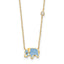 Cubic Zirconia Enameled Elephant Necklace in 10K Yellow Gold - Sophia Jewelers