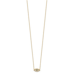 10K Polished CZ Evil Eye Necklace