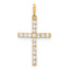 10K Polished CZ Latin Cross Charm