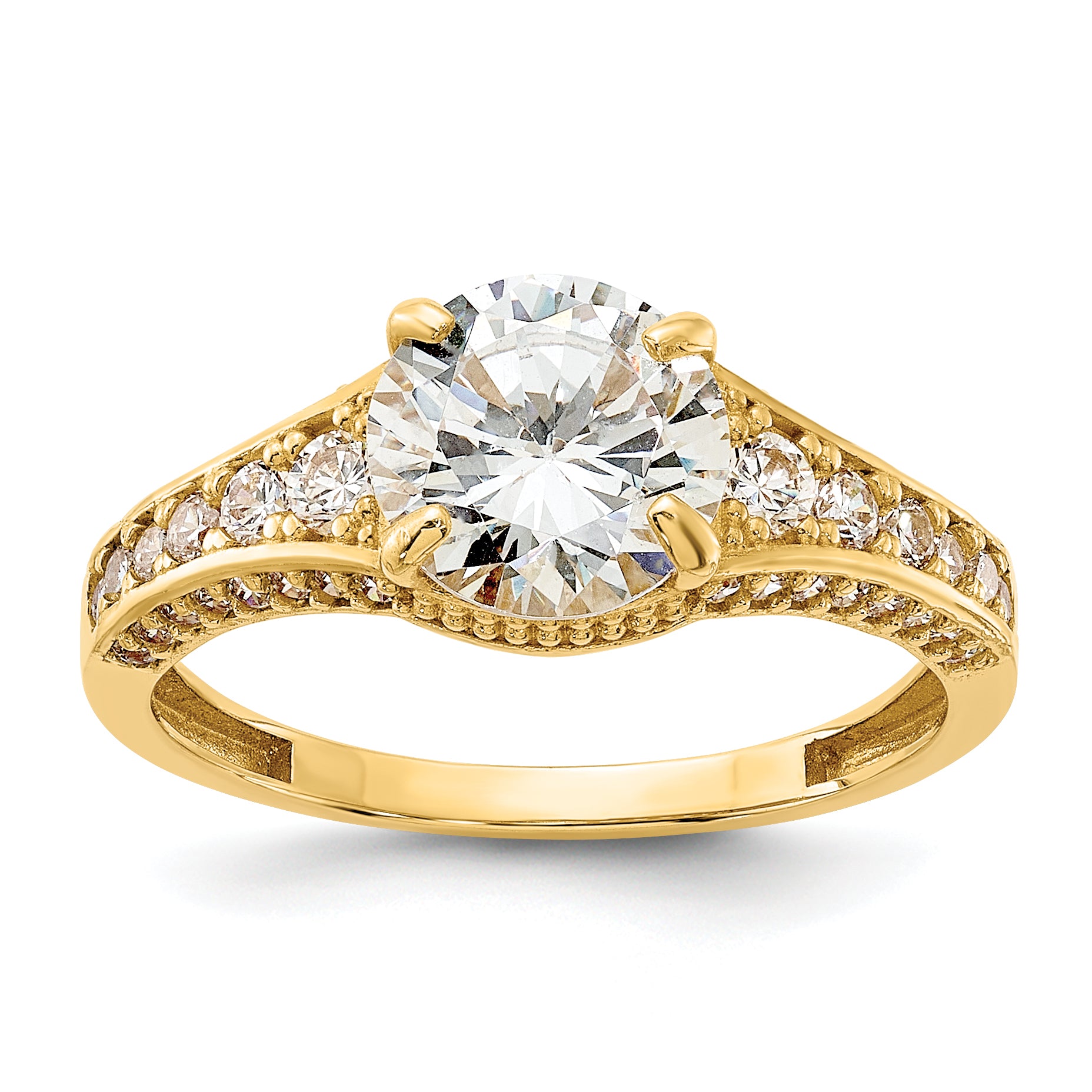 10K Polished 1.25mm CZ Channel Band