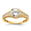 Cubic Zirconia Center and Side Stones Ring in 10K Yellow Gold, Size 7 - Sophia Jewelers